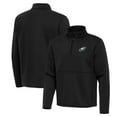 thumbnail image 1 of Men's Antigua Black Philadelphia Eagles Twist Quarter-Zip Pullover Jacket, 1 of 3