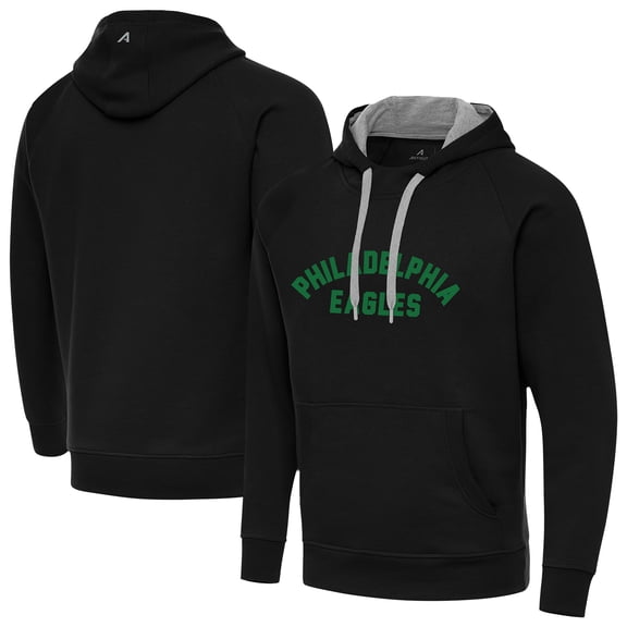 Men's Antigua  Black Philadelphia Eagles Victory Hoodie
