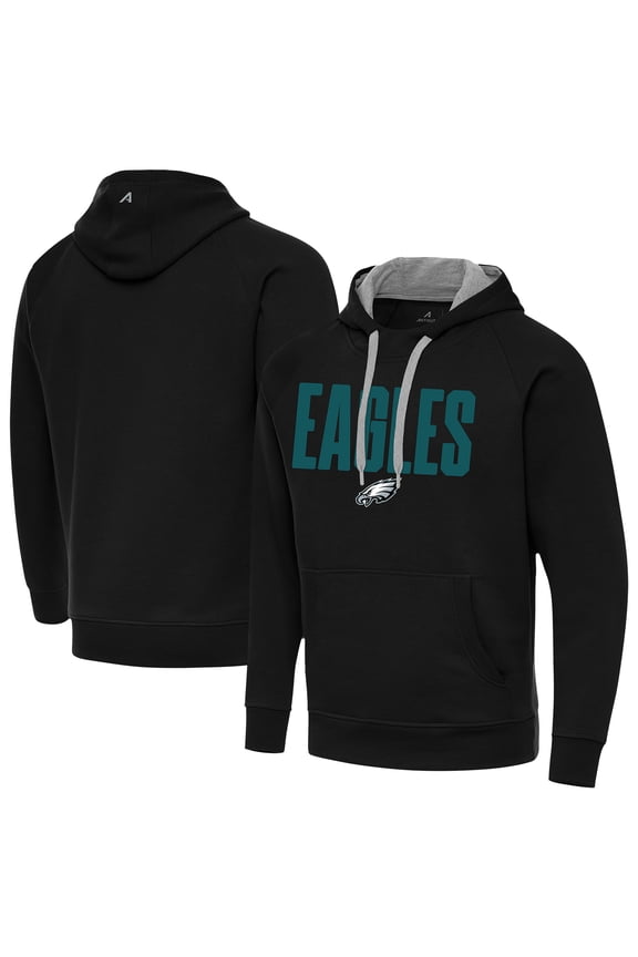 Men's Antigua  Black Philadelphia Eagles Victory Hoodie