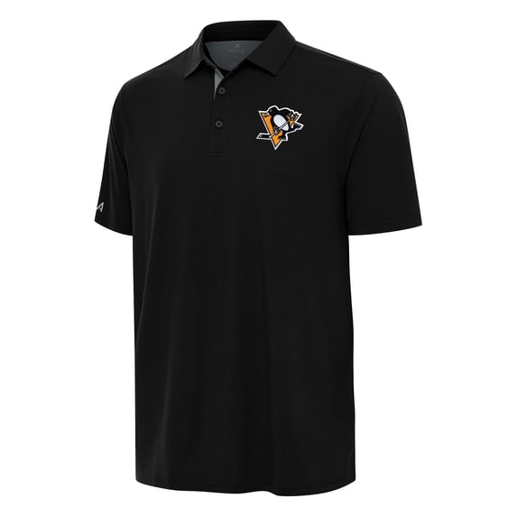 Men's Antigua Black Pittsburgh Penguins Era Polo