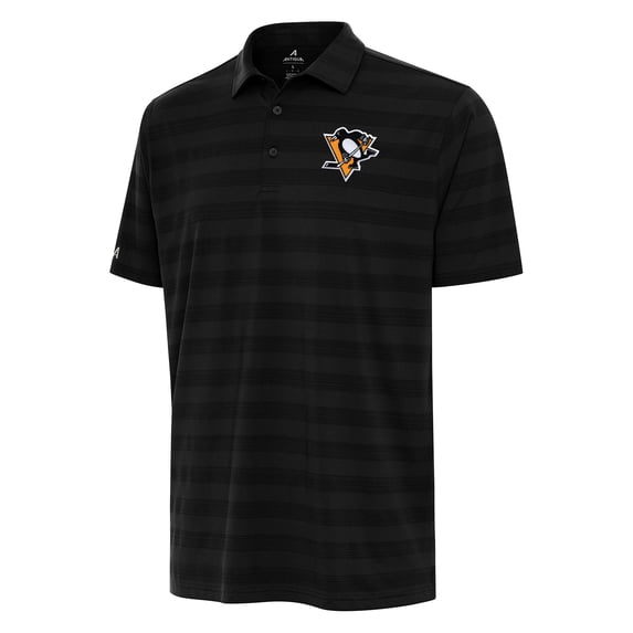 Men's Antigua Black Pittsburgh Penguins Tunnel Polo