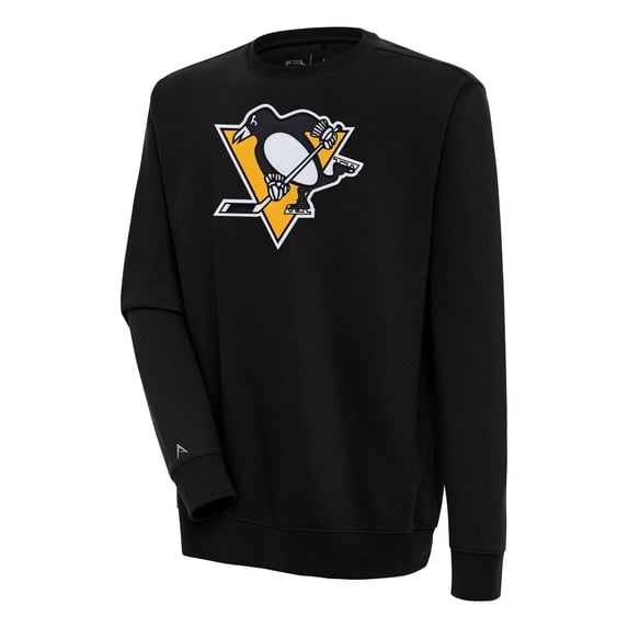 Men's Antigua Black Pittsburgh Penguins Victory Pullover Sweatshirt