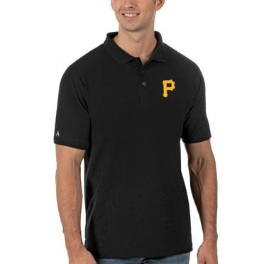 Men's Antigua Black Pittsburgh Pirates Legacy Pique Polo