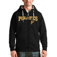 thumbnail image 1 of Men's Antigua Black Pittsburgh Pirates Team Logo Victory Full-Zip Hoodie, 1 of 1