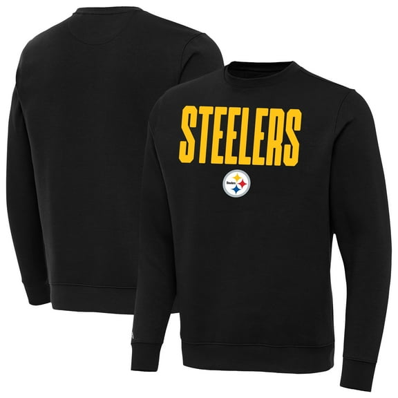 Men's Antigua  Black Pittsburgh Steelers Victory Sweatshirt