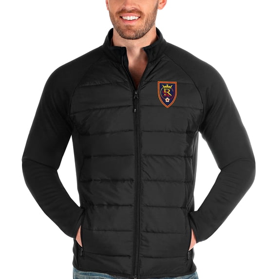 Men's Antigua Black Real Salt Lake Altitude Full-Zip Jacket