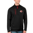 thumbnail image 1 of Men's Antigua Black/Red Cincinnati Reds Generation Quarter-Zip Pullover Jacket, 1 of 1