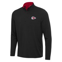Men's Antigua Black/Red Kansas City Chiefs Content Quarter-Zip Pullover Top