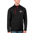 thumbnail image 1 of Men's Antigua Black/Red Kansas City Chiefs Generation Quarter-Zip Pullover Jacket, 1 of 1