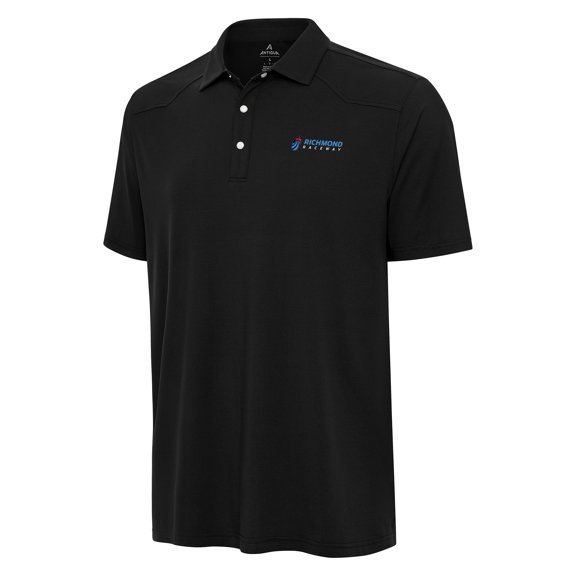 Men's-Antigua Black Richmond Raceway Western Polo