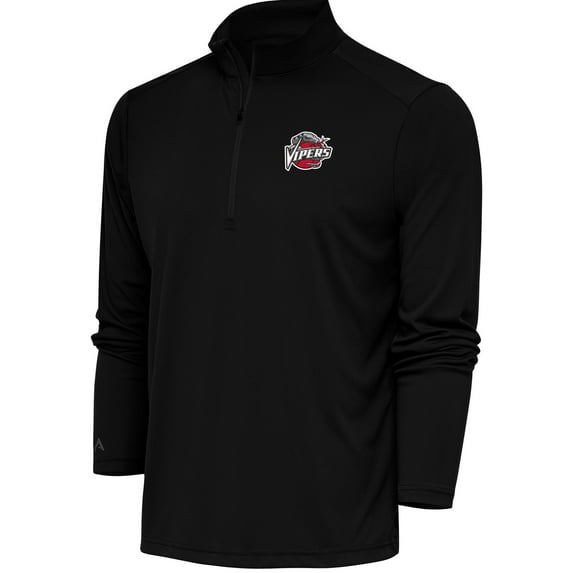Men's Antigua Black Rio Grande Valley Vipers Tribute Quarter-Zip Pullover Top
