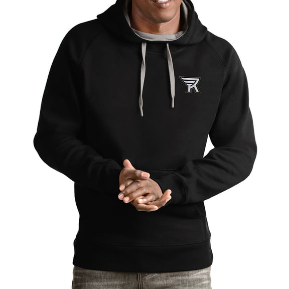 Men's Antigua Black Rochester Knighthawks Victory Pullover Hoodie