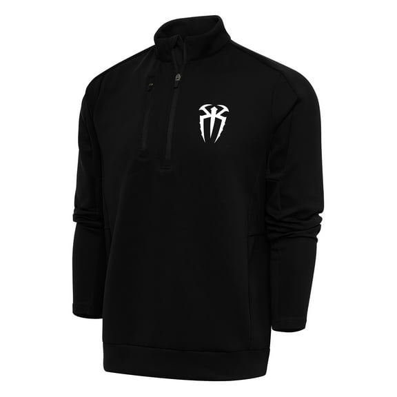 Men's Antigua Black Roman Reigns Generation Quarter-Zip Pullover Top