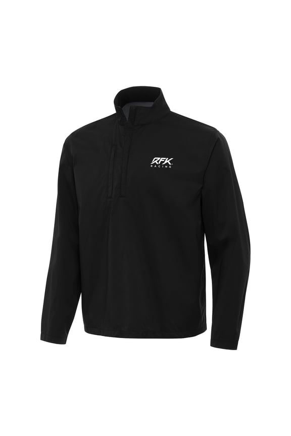 Men's-Antigua Black Roush Fenway Keselowski Racing Brisk Quarter-Zip Pullover Jacket