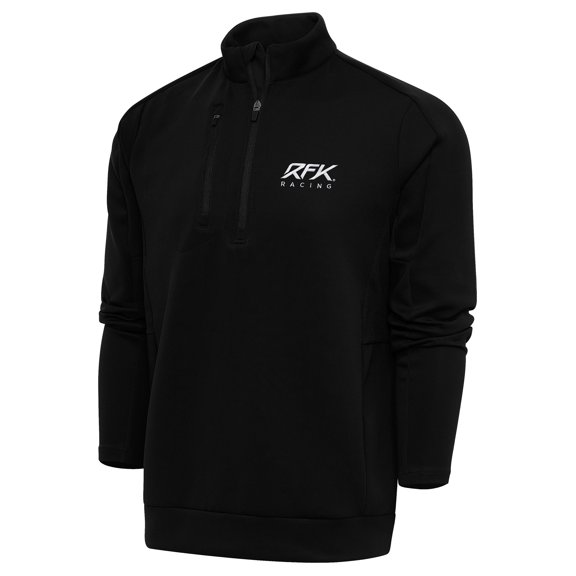 Men's Antigua Black Roush Fenway Keselowski Racing Generation Quarter-Zip Pullover Top