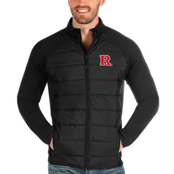 Men's Antigua Black Rutgers Scarlet Knights Altitude Full-Zip Jacket