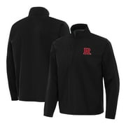 Men's Antigua Black Rutgers Scarlet Knights Brisk Quarter-Zip Pullover Jacket