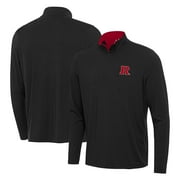 Men's Antigua  Black Rutgers Scarlet Knights Content Quarter-Zip Pullover Top