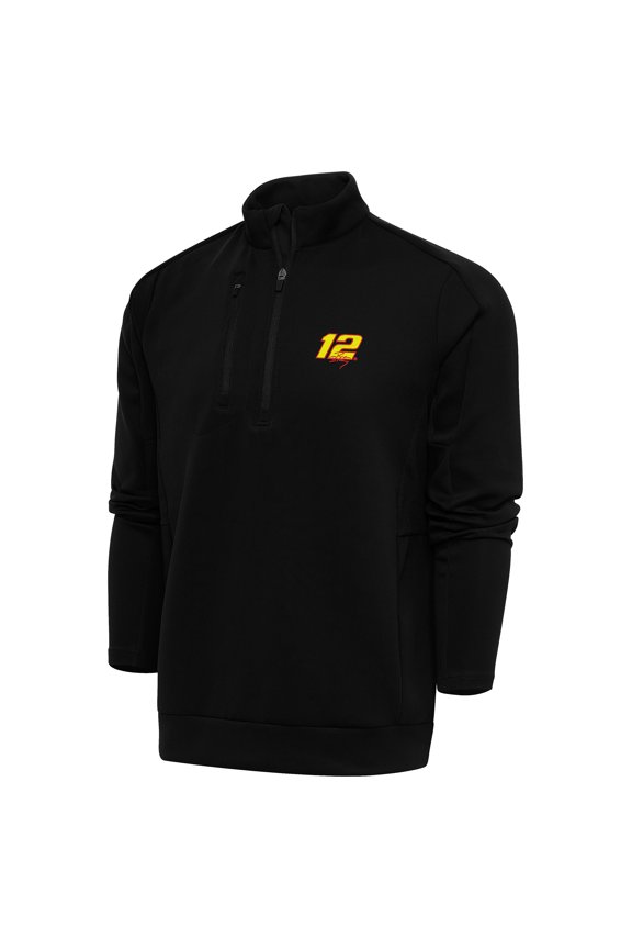 Men's Antigua Black Ryan Blaney Generation Quarter-Zip Pullover Top