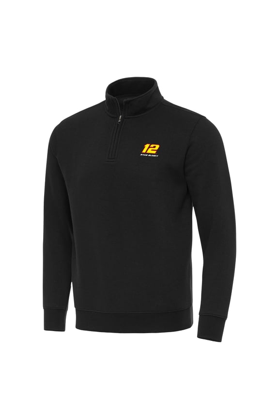 Men's-Antigua  Black Ryan Blaney Victory Quarter-Zip Sweatshirt