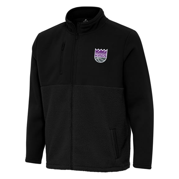 Men's Antigua Black Sacramento Kings Daily Fused Full-Zip Jacket