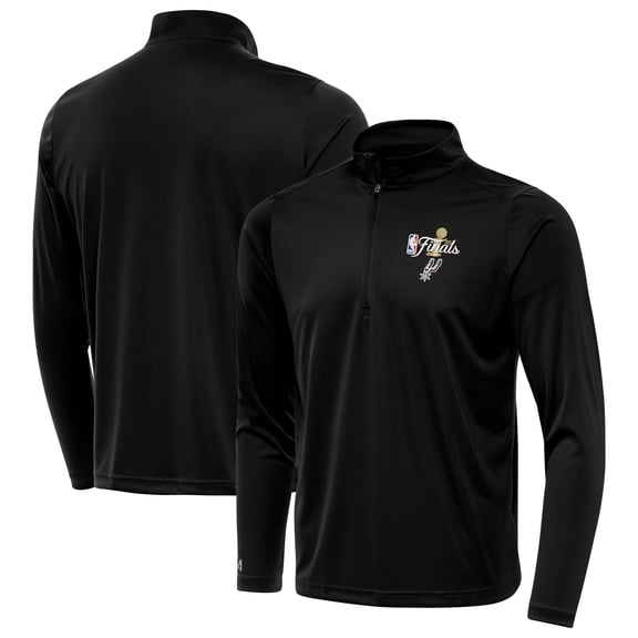 Men's Antigua Black San Antonio Spurs 2026 NBA Finals Tribute Quarter-Zip Pullover