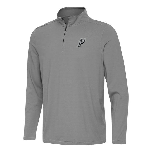 Men's Antigua  Black San Antonio Spurs Twine Quarter-Zip Top