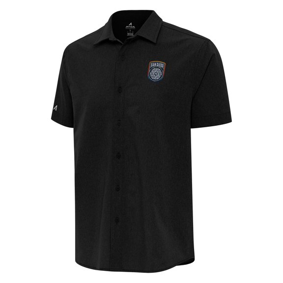 Men's Antigua Black San Diego FC Activate Woven Button-Up Shirt