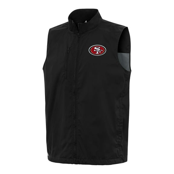 Men's Antigua Black San Francisco 49ers Brisk Full-Zip Vest