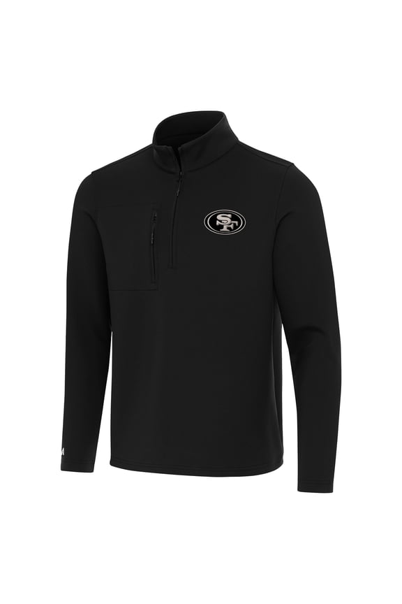 Men's Antigua  Black San Francisco 49ers Insider Quarter-Zip Jacket
