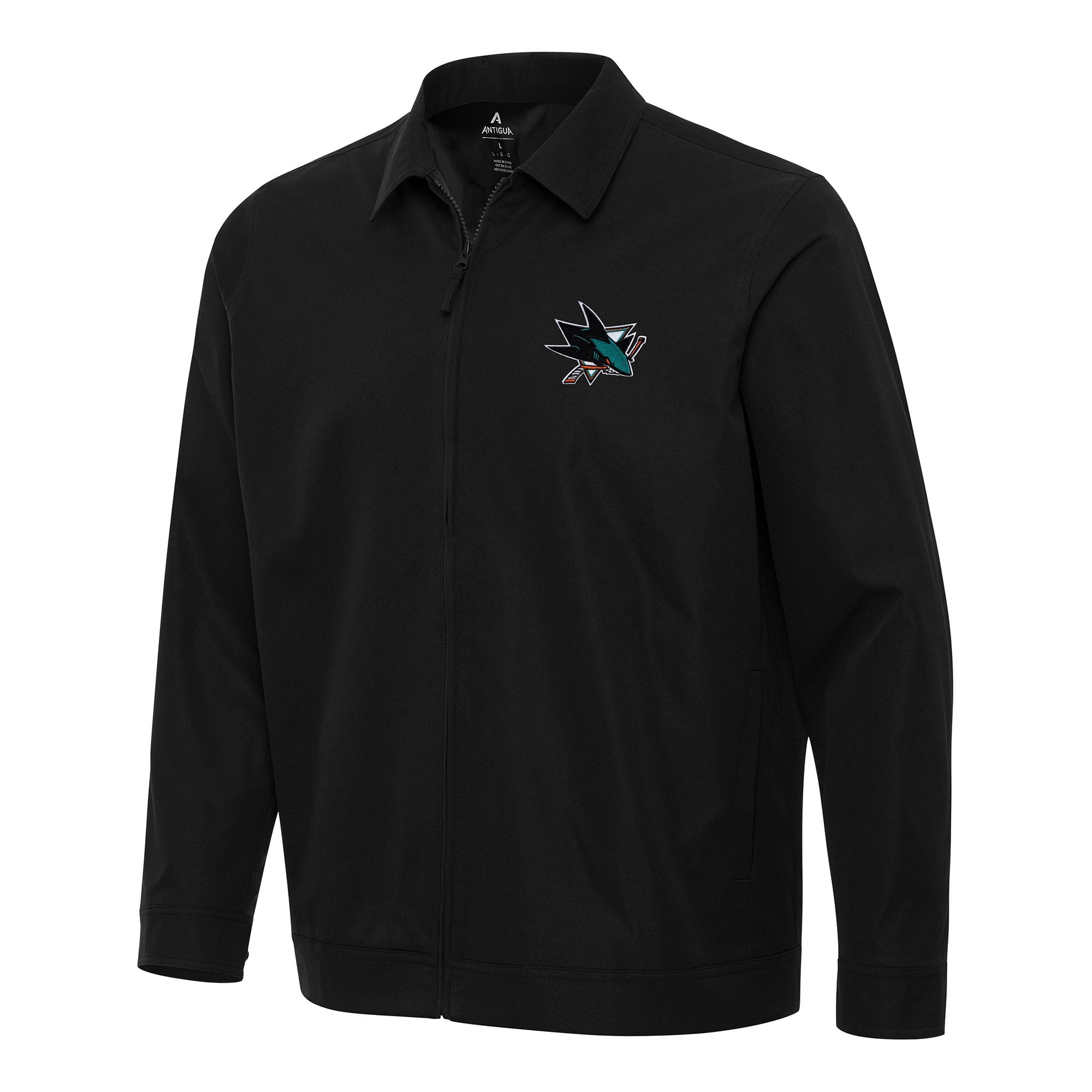 Men's Antigua Black San Jose Sharks Pivot Full-Zip Jacket