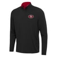 thumbnail image 1 of Men's Antigua Black/Scarlet San Francisco 49ers Content Quarter-Zip Pullover Top, 1 of 1