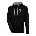 thumbnail image 1 of Men's Antigua  Black Seattle Kraken Metallic Logo Victory Pullover Hoodie, 1 of 1