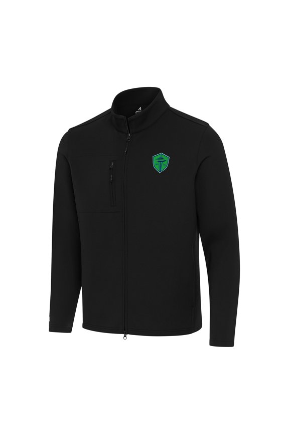 Men's Antigua Black Seattle Sounders FC Objection Full-Zip Jacket