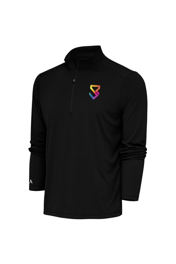 Men's Antigua Black Seth "Freakin" Rollins Tribute Quarter-Zip Pullover Top