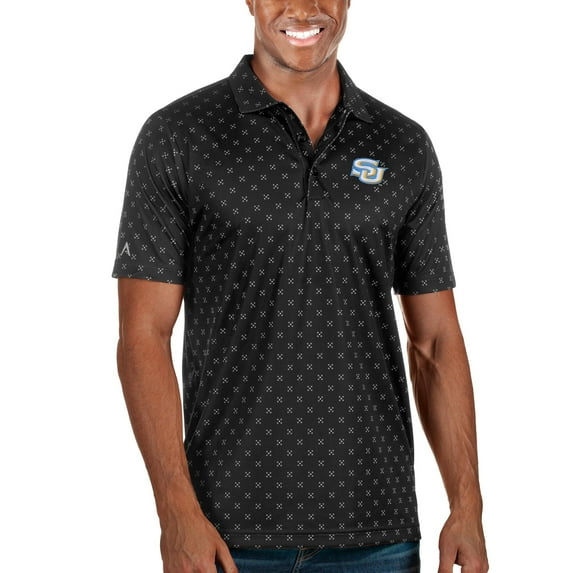 Men's Antigua Black Southern University Jaguars Spark Polo