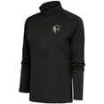 thumbnail image 1 of Men's Antigua  Black Sporting Kansas City Brushed Metallic Tribute Half-Zip Top, 1 of 1