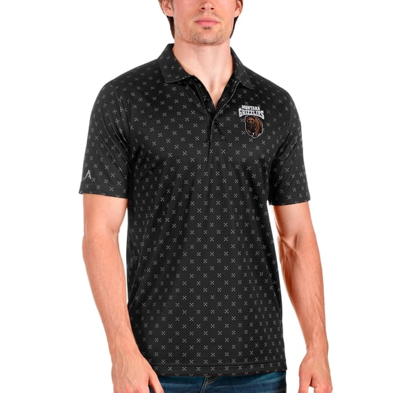 Men's Antigua Black/Steel Montana Grizzlies Spark Polo