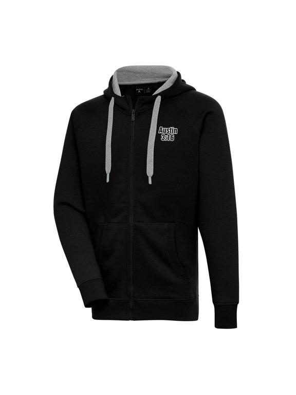 Men's Antigua Black "Stone Cold" Steve Austin Victory Full-Zip Hoodie