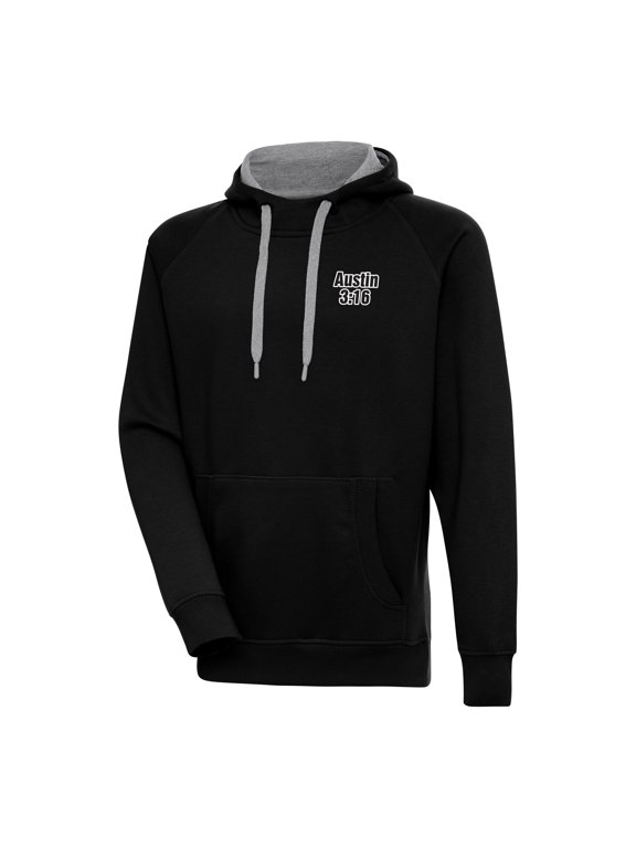 Men's Antigua Black "Stone Cold" Steve Austin Victory Pullover Hoodie