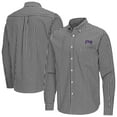 thumbnail image 1 of Men's Antigua Black TCU Horned Frogs Ellis Woven Tri-Blend Long Sleeve Button-Down Shirt, 1 of 3