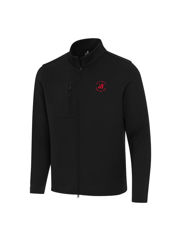 Men's Antigua Black TGL Atlanta Drive GC Objection Full-Zip Jacket