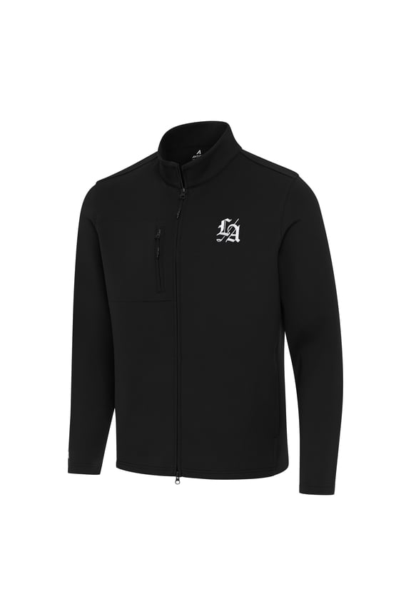 Men's Antigua Black TGL Los Angeles Golf Club Objection Full-Zip Jacket