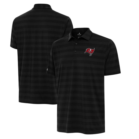 Men's Antigua Black Tampa Bay Buccaneers Big & Tall Tunnel Polo