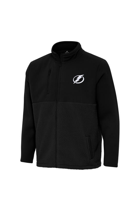 Men's Antigua Black Tampa Bay Lightning Daily Fused Full-Zip Jacket