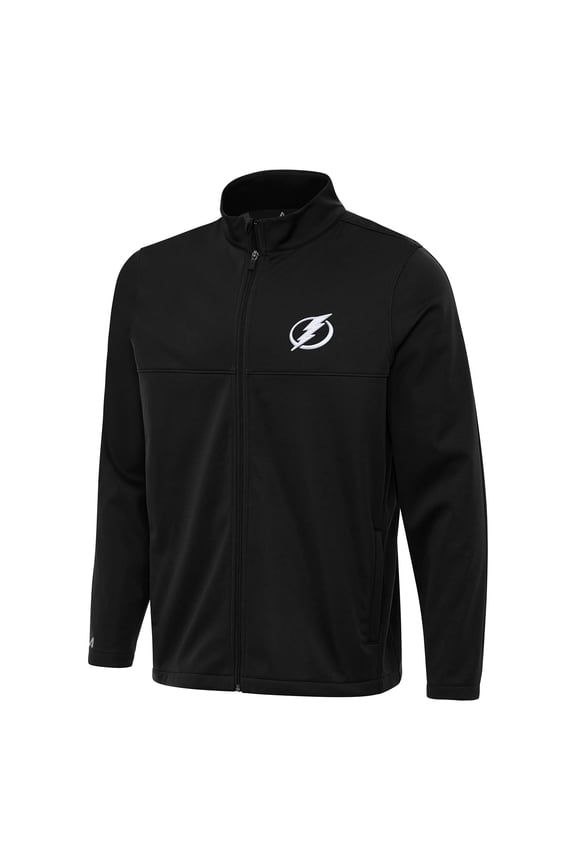 Men's Antigua Black Tampa Bay Lightning Links 2 Full-Zip Golf Jacket