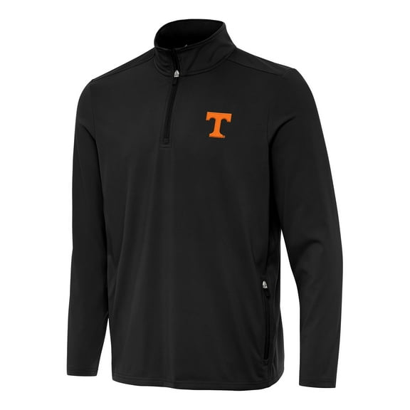 Men's Antigua  Black Tennessee Volunteers Perilous Quarter-Zip Sweatshirt