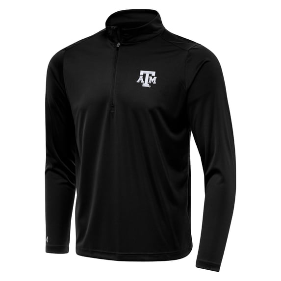 Men's Antigua Black Texas A&M Aggies Tribute Quarter-Zip Top