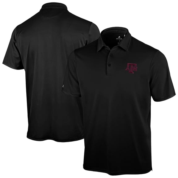 Men's Antigua Black Texas A&M Aggies Unshakeable Solid Polo