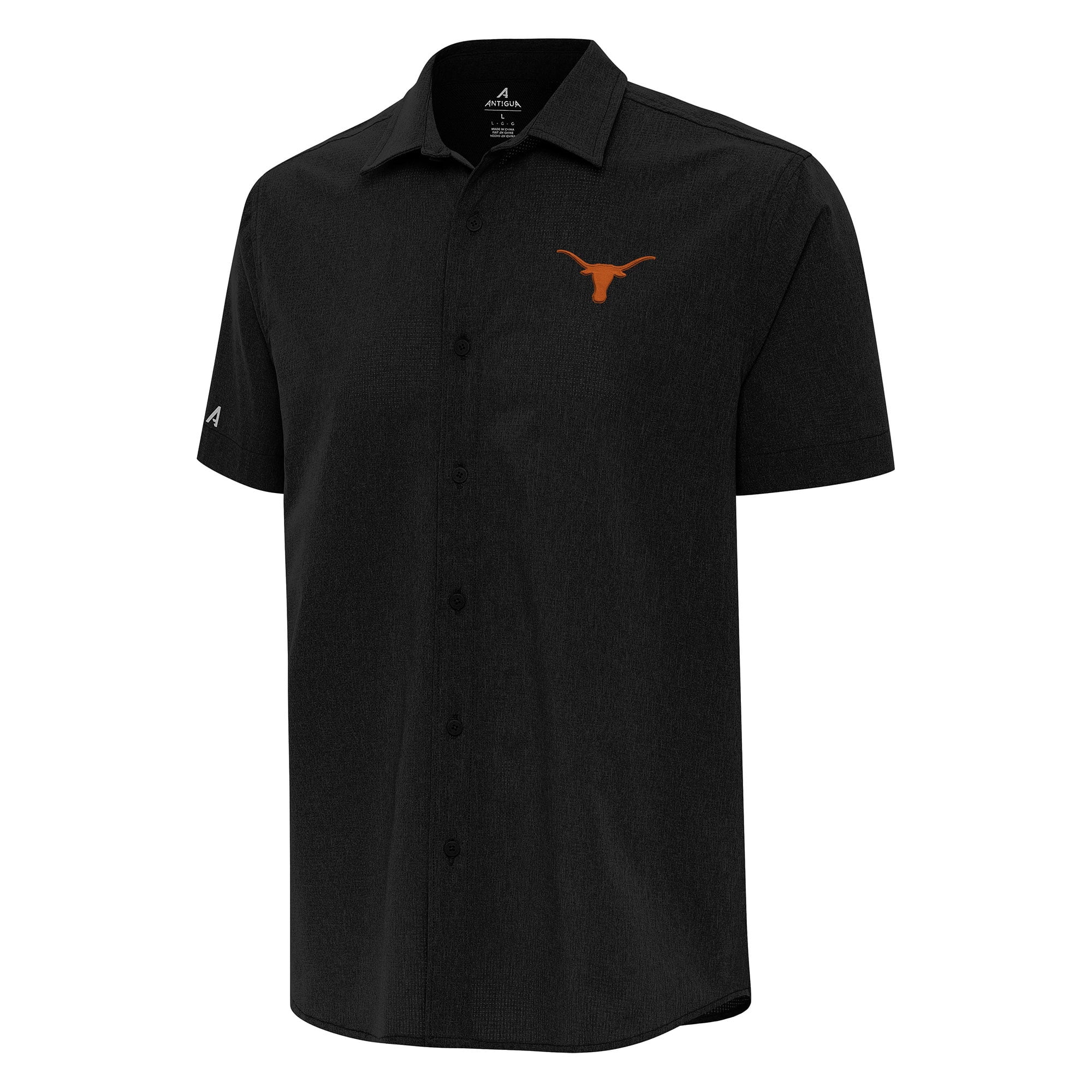Men's Antigua Black Texas Longhorns Activate Woven Short Sleeve Button-Down  Shirt - Walmart.com